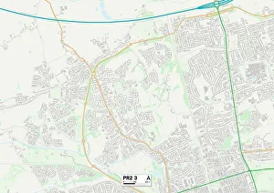 Impresiones de Mapa de Sector Postal de Preston PR2 3 Heath Robinson Imprime: PR2 3 Map de Preston
