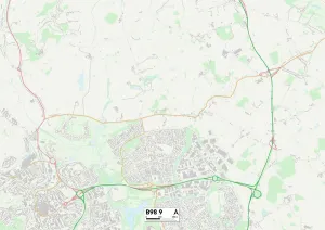 Impresiones de Mapa de Sector Postal de Redditch B98 9 Heath Robinson Imprime: Redditch B98 9 Map