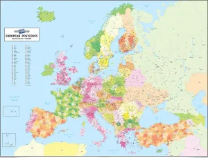 Imágenes Fechadas: Mapa de Códigos Postales Europeos.