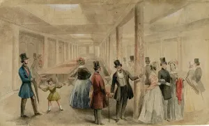 El salón de primera clase del SS Gran Bretaña, 1845.