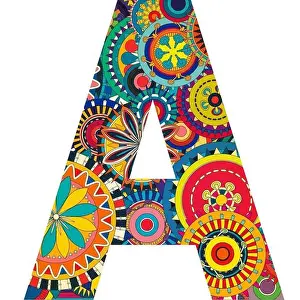 "Láter A con el fondo abstracto este fondo lleno de multicolor, y una gran combinación y secuencia de color".