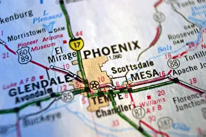 Mapa de Phoenix en primer plano.