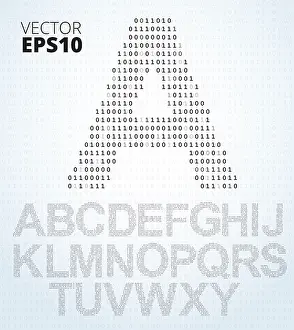 "Letra A-Z, alfabeto desde código binario".