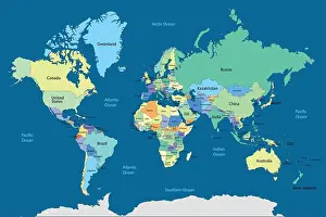Imágenes fechadas el 7 de mayo de 2024: Mapa de países y regiones del mundo vector.