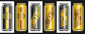 Conjunto de latas de cerveza Vector.