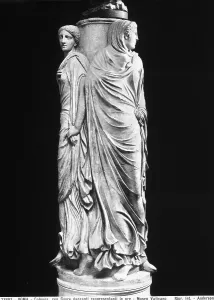 Greco Roman Mythology Figures Imprime: Column with dancing figures representing the Hours, preserved in the Vatican Museums