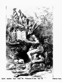 Prado Museum Art Imprime: Devout profession, etching by Goya, in the Prado Museum in Madrid