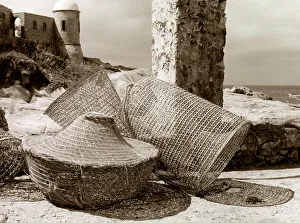Vintage Fishing Equipment Imprime: Fish nets