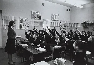 Teacher Student Interaction Imprime: Soviet class during a lecture