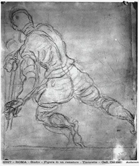 Renaissance Baroque Period Imprime: Study for the figure of a rower