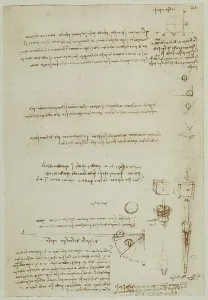 High Renaissance Drawing Imprime: Study on the movement of the objects: work of Leonardo da Vinci belonging to the Code A (2172)