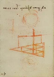 High Renaissance Drawings Imprime: Various drawings and notes, study from the Codex Forster III
