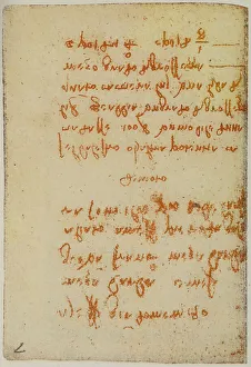 Leonardo Da Vinci Manuscripts Imprime: Various notes and reflections on physics