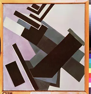 Russian Abstract Expressionism Imprime: Abstracte composition by Rozanova