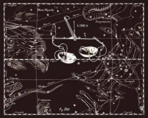 Johannes Hevelius Artwork Imprime: Constellation of Libra