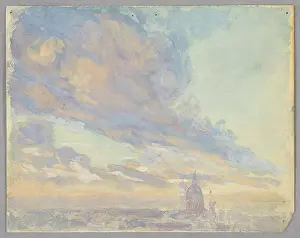 American Watercolor Artist Imprime: Drawing, Study of clouds, Rome