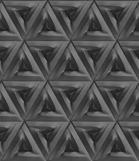 Minimalist Decorative Item Imprime: This 3D geometric pattern features a repetitive triangular design