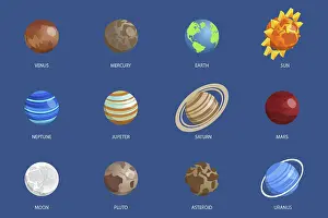 Solar System Planets Imprime: 3D Isometric Flat Vector Set of Solar System Planets