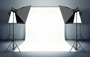 Deserted Studio Photo Imprime: 3D rendering of a background