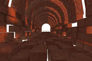 Geometric Interior Design Imprime: 3d rendering of backgrounds abstract