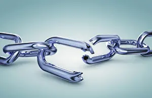 Deserted Scene Imprime: 3D rendering of a broken chain