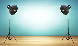 Vintage Studio Photography Imprime: 3d rendering of a retro styled background