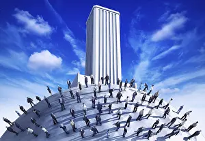 Urban Environment Image Imprime: 3D rendering of an teamwork concept
