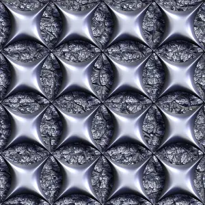 Deserted Structure Patterns Imprime: 3d seamless tileable metal decorative background pattern