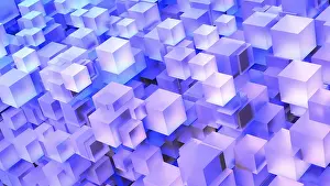 Formas Geométricas Imprime: Computadora generada 3D Pila de Cubos de Alta Definición UHD 8K.