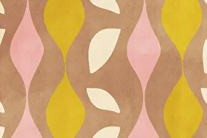 Colourful Abstract Artwork Imprime: An abstract background featuring an array of organically shaped forms in pink