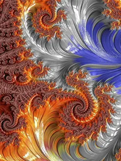 Multicoloured Fractals Imprime: Abstract colourful background - computer-generated image