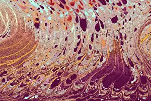 Abstract Marbling Pattern Imprime: Abstract creative marbling pattern for fabric