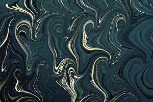 Ebru Marbling Art Imprime: Abstract creative round marble pattern texture