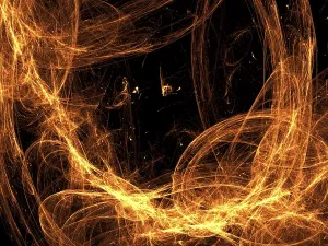 Fractal Art Design Imprime: Abstract fire frame computer-generated image
