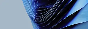 Abstract Blue Waves Imprime: An abstract image featuring smooth
