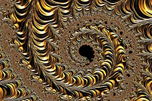 Fractal Geometry Pattern Imprime: Abstract metallic background - computer-generated image