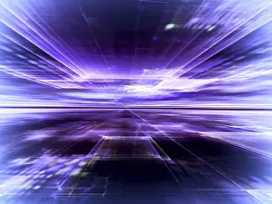 Fractal Art Background Imprime: Abstract perspective background computer-generated image