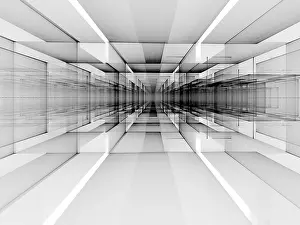 Abstract Tech Background Imprime: Abstract perspective technology background - computer-generated image