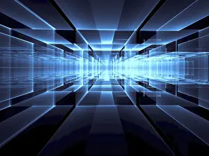 Abstract Technology Background Imprime: Abstract perspective technology background - computer-generated image