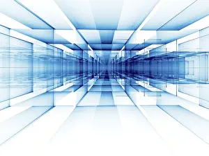 Abstract Technology Background Imprime: Abstract perspective technology background - computer-generated image