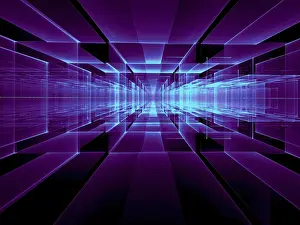 Abstract Tech Background Imprime: Abstract perspective technology background - computer-generated image