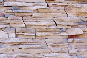 Deserted Rocky Landscape Photo Imprime: Abstract rock wall background pattern