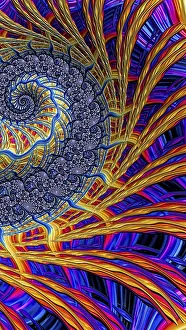 Fractal Geometry Design Imprime: Abstract spiral background - computer-generated image