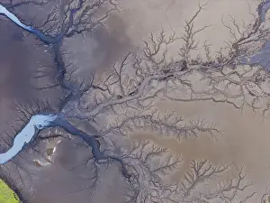 Icelandic River Landscape Imprime: Abstract structures in the riverbed