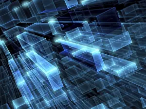 Computer Generated Image Imprime: Abstract tech background - computer-generated image