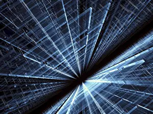 Contemporary Architectural Style Imprime: Abstract tech background - computer-generated image