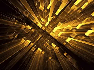 Arte Digital Imprime: Fondo de tecnología abstracta - ilustración 3D generada por computadora.