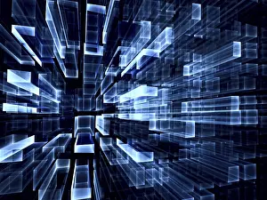 Fractal Geometry Concept Imprime: Abstract technology background - computer-generated image
