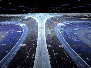 Virtual Reality Concept Image Imprime: Abstract technology or industry background - computer-generated image