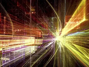 Virtual Reality Concept Image Imprime: Abstract technology perspective background - computer-generated 3d illustration